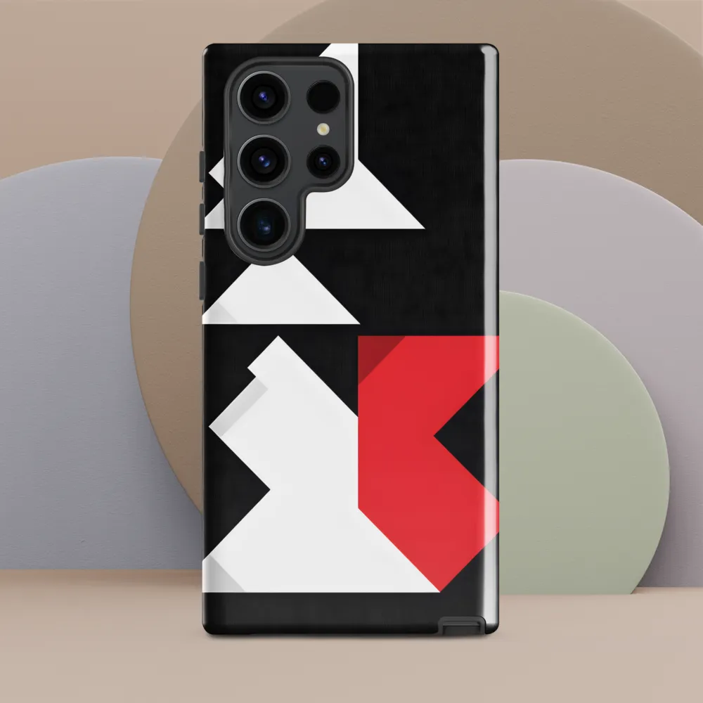 Geometric Symphony in Contrast | Phone Case |  S23 Ultra | Tough Case | Glossy