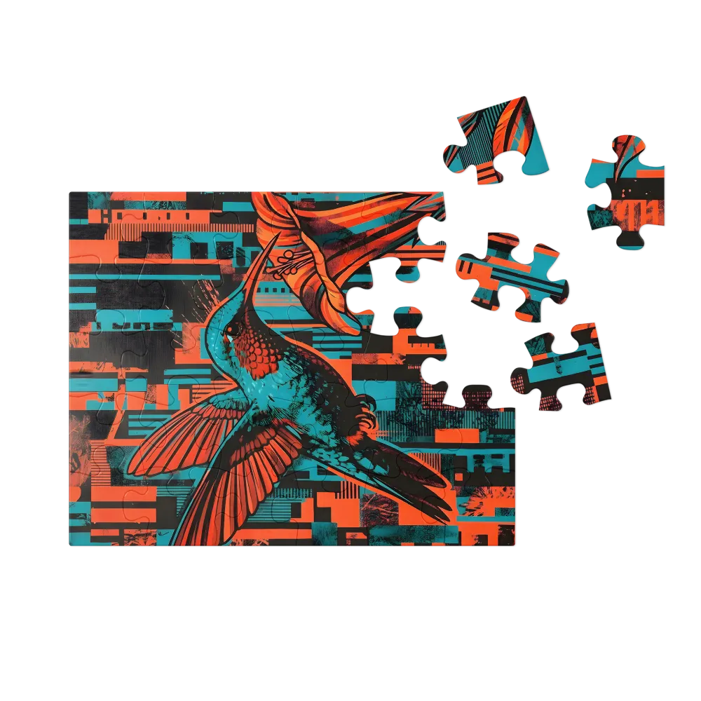 Hummingbird Screenprint 
 Jigsaw Puzzle in Tin Box