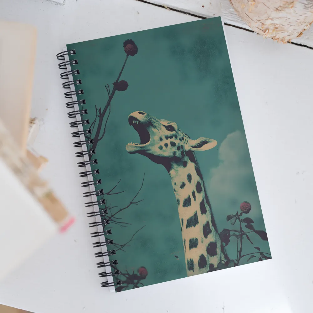 Whispers of the Tall: A Surreal Giraffe Encounter | Spiral Notebook