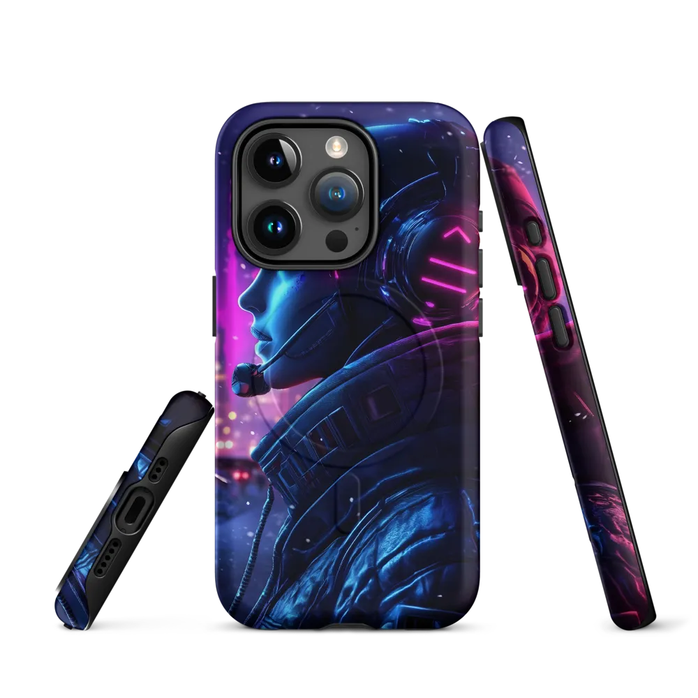 Dystopian Elegance: Cyberpunk Figure in Neon