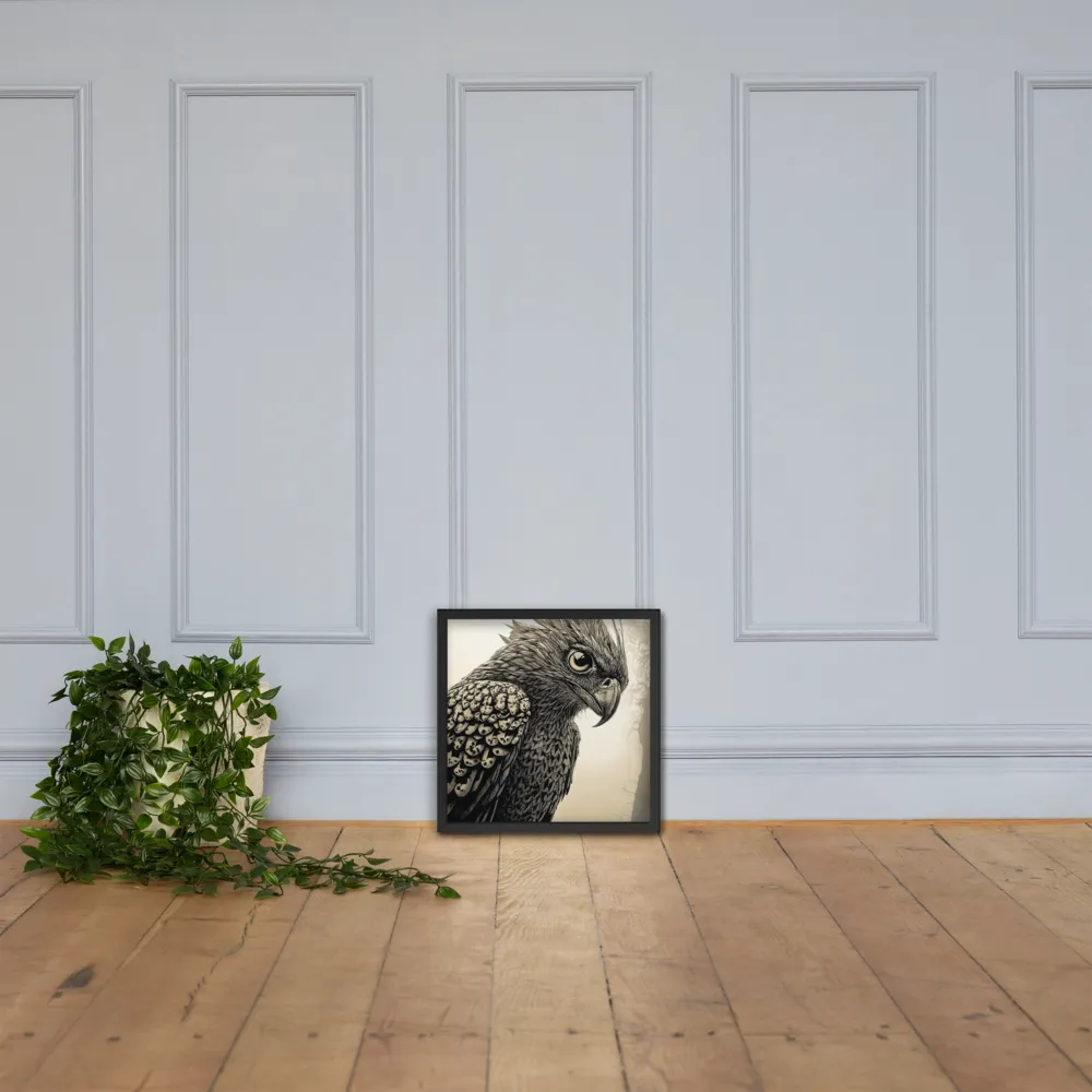 Majestic Owl in Detail | Poster with Black Frame | 16″×16″