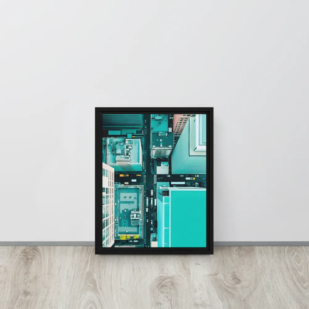 Urban Geometry: Aerial Perspective | Canvas with Black Frame | 11″×14″