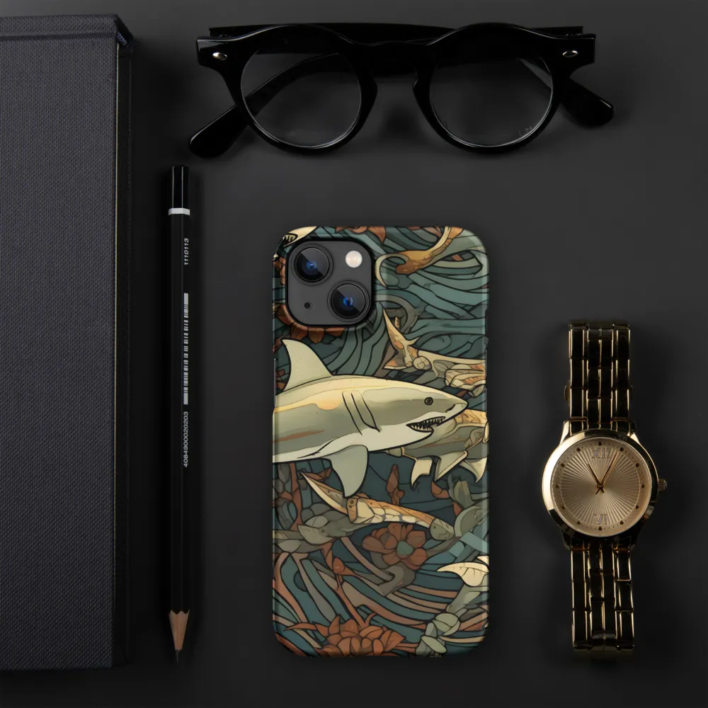 Dynamic Harmony of Sharks and Flora | Phone Case |  13 | Snap Case | Matte