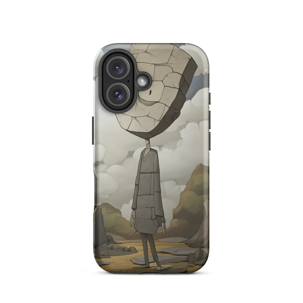 Whimsical Stone Figure in a Rocky Landscape | Phone Case |  16 | Tough Case | Matte