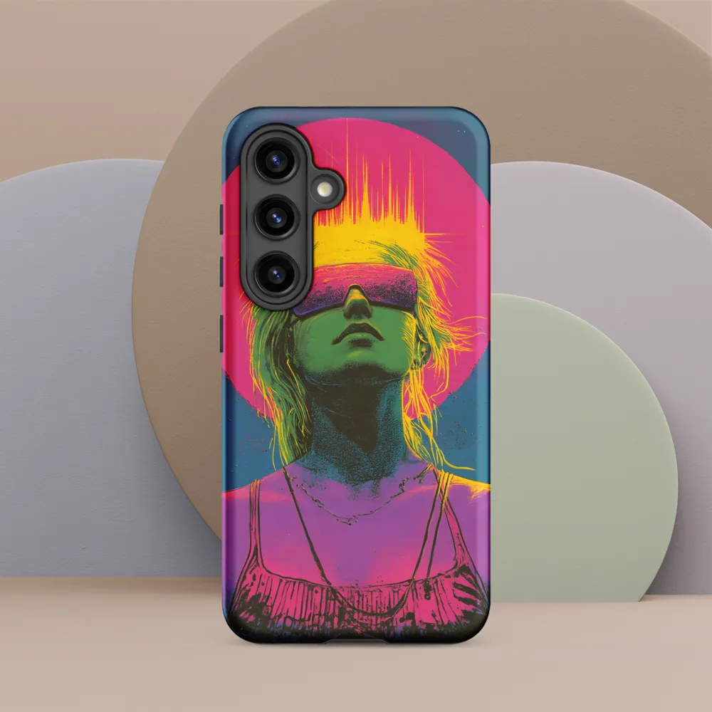 Neon Dreams: Portrait of a Modern Muse | Phone Case |  S24 | Tough Case | Matte