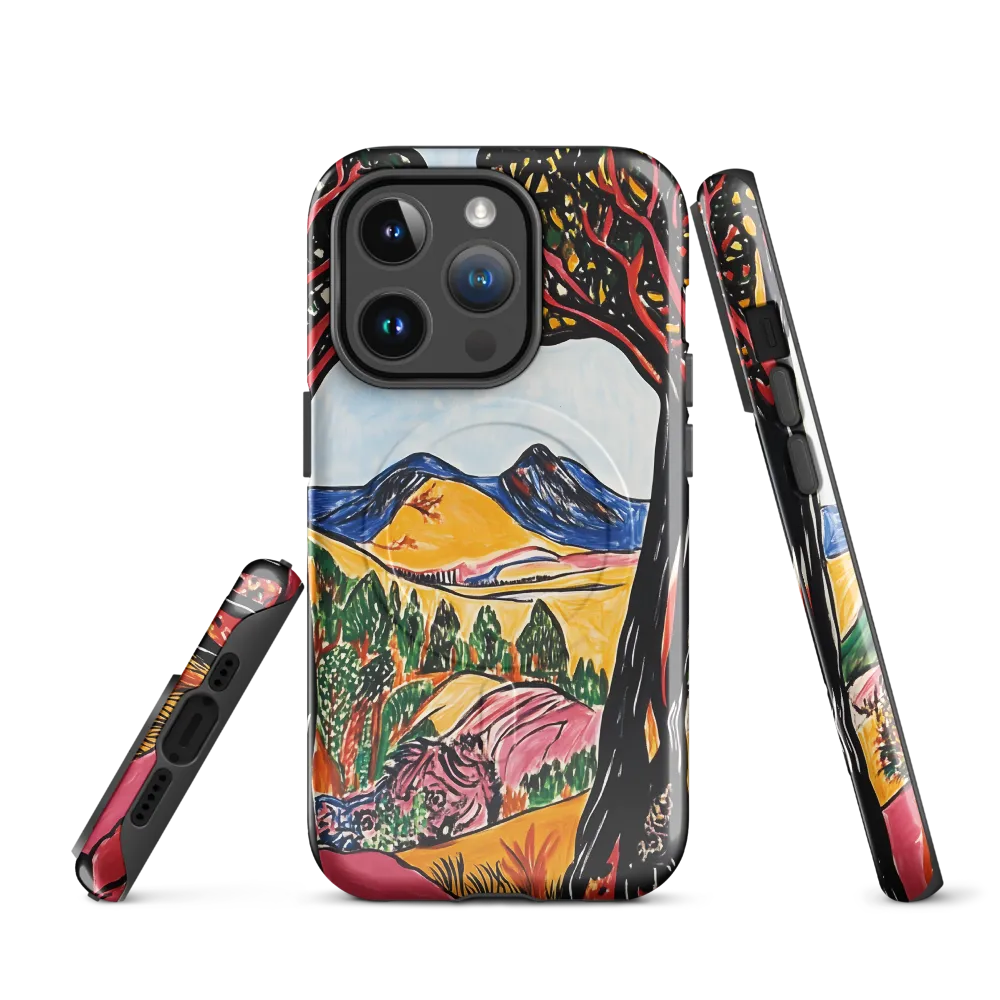 Vibrant Nature's Embrace | Phone Case |  14 Pro | MagSafe® Tough Case | Glossy