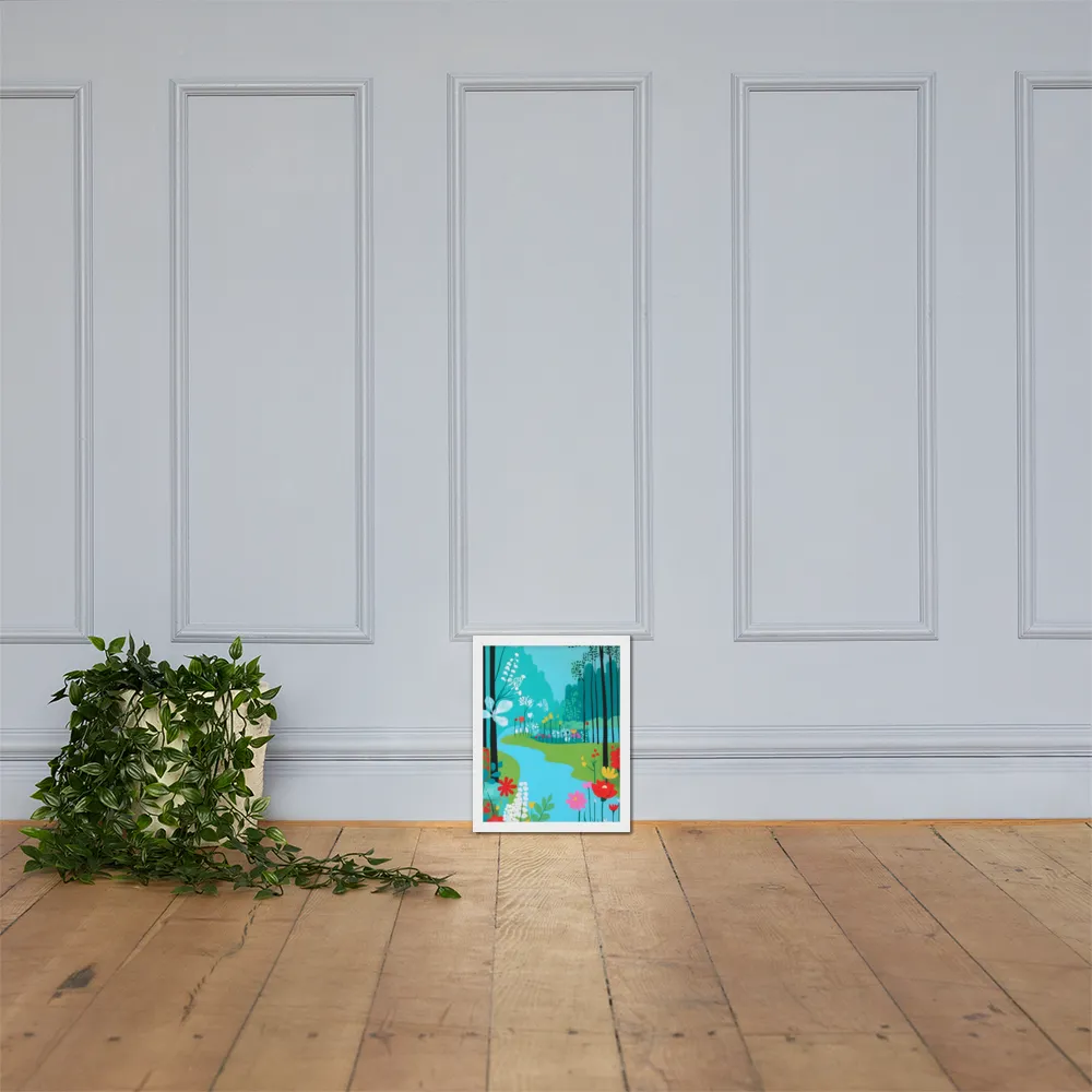 Whispers of Spring: A Colorful Retreat | Poster with White Frame | 11″×14″