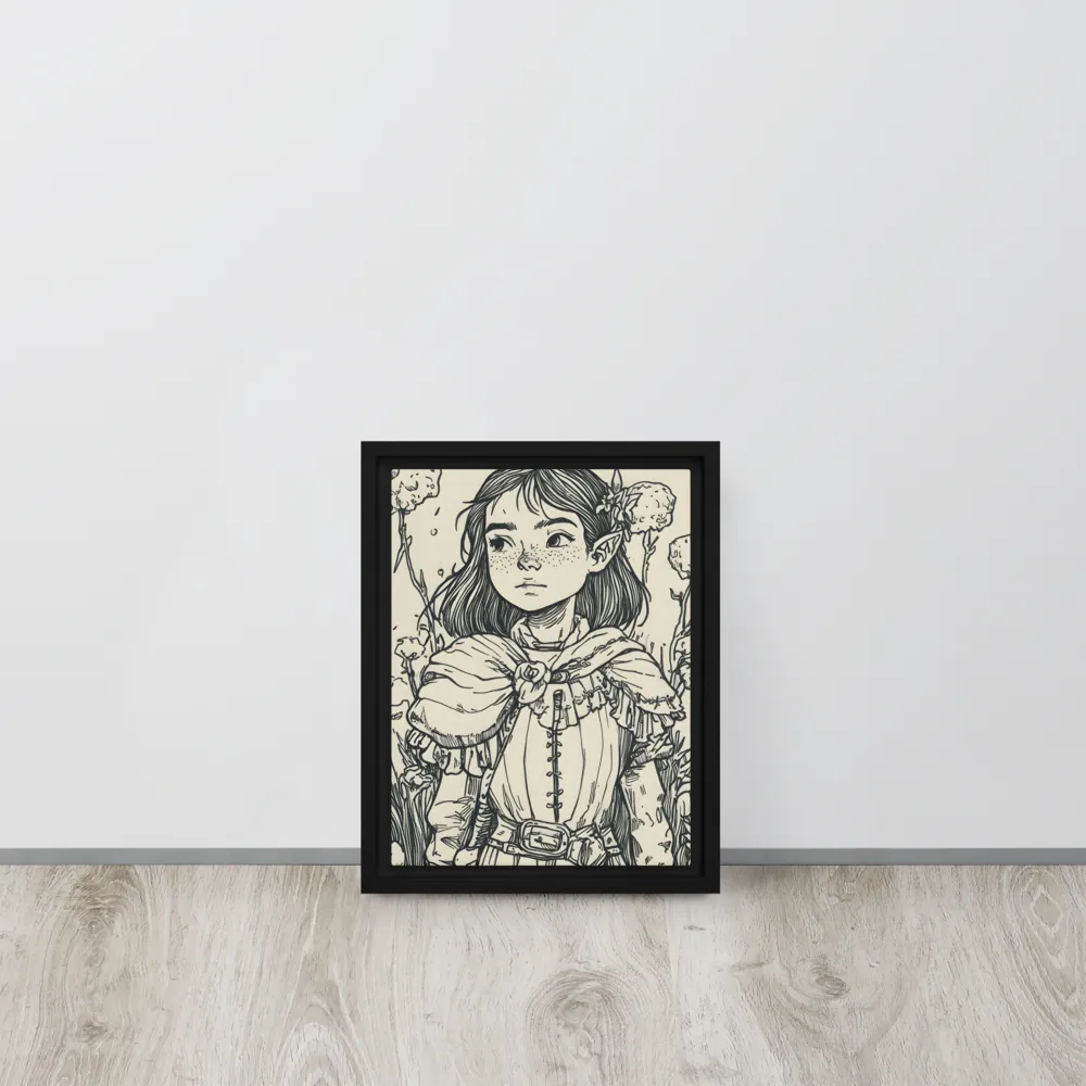 A Young Guardian of Nature | Canvas with Black Frame | 9″×12″