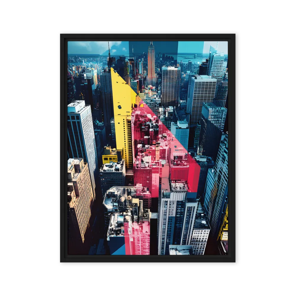 Dynamic Urban Symphony | Canvas with Black Frame | 24″×32″