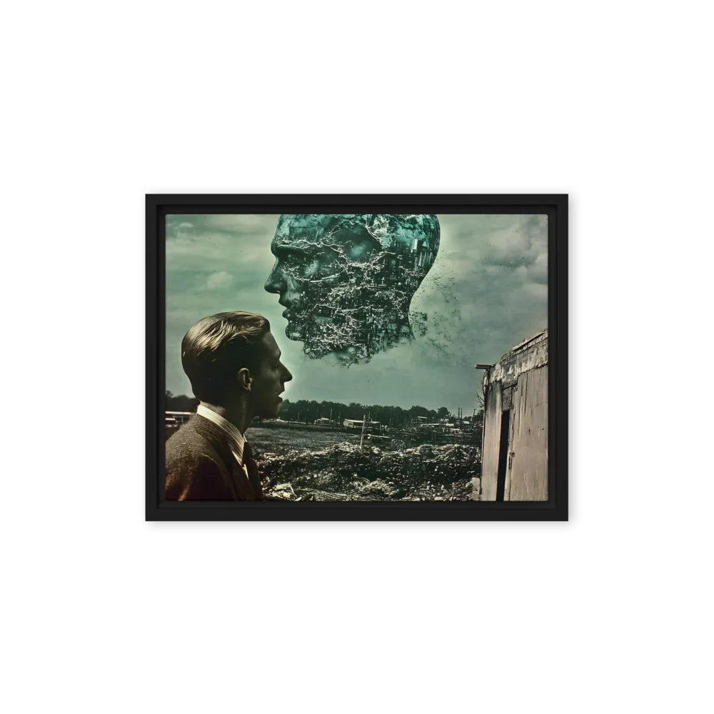 Ethereal Reflections: Identity in a Fragmented World | Canvas with Black Frame | 12″×16″