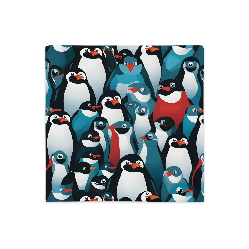 Penguin Parade | Pillow Case | 18″×18″