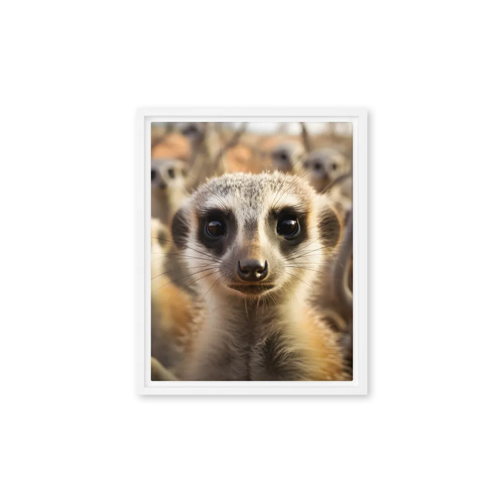 Curious Meerkats in Community | Canvas with White Frame | 11″×14″