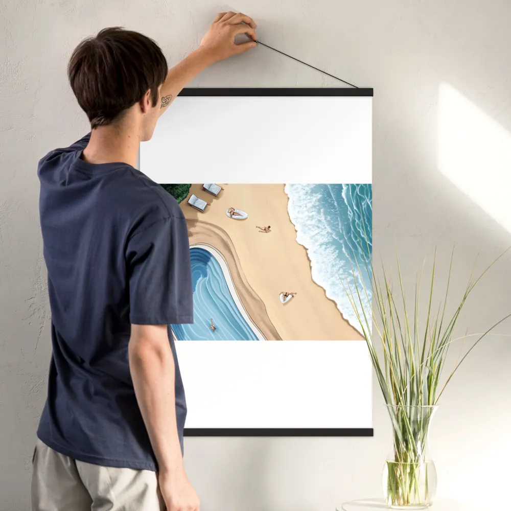 Serenity by the Shore | Poster With Black Wood Hanger | 24″×36″