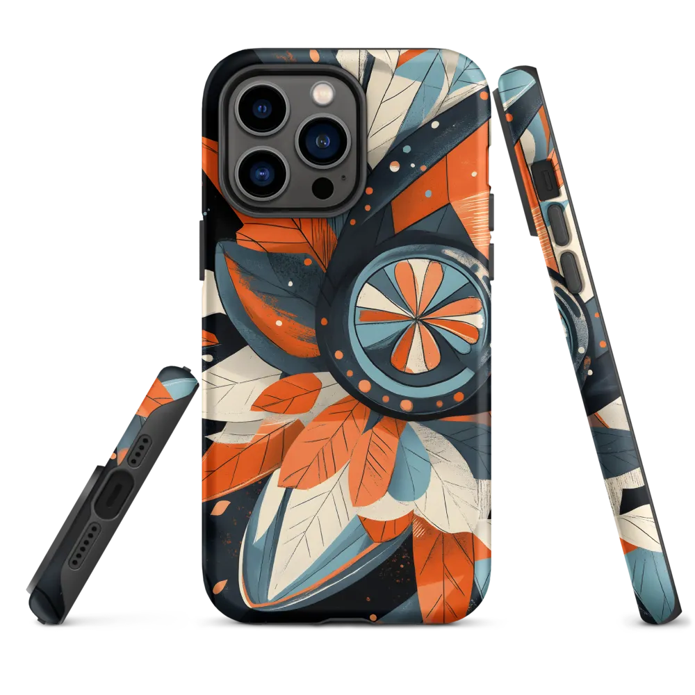Floral Symphony in Orange and Teal