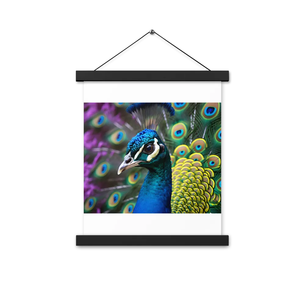 Regal Plumage: The Peacock's Splendor | Poster With Black Wood Hanger | 11″×14″