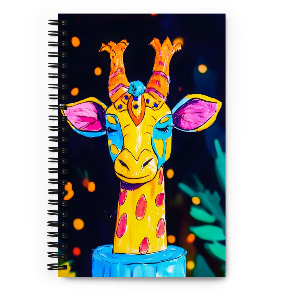 Whimsical Giraffe in Vibrant Colors | Spiral Notebook