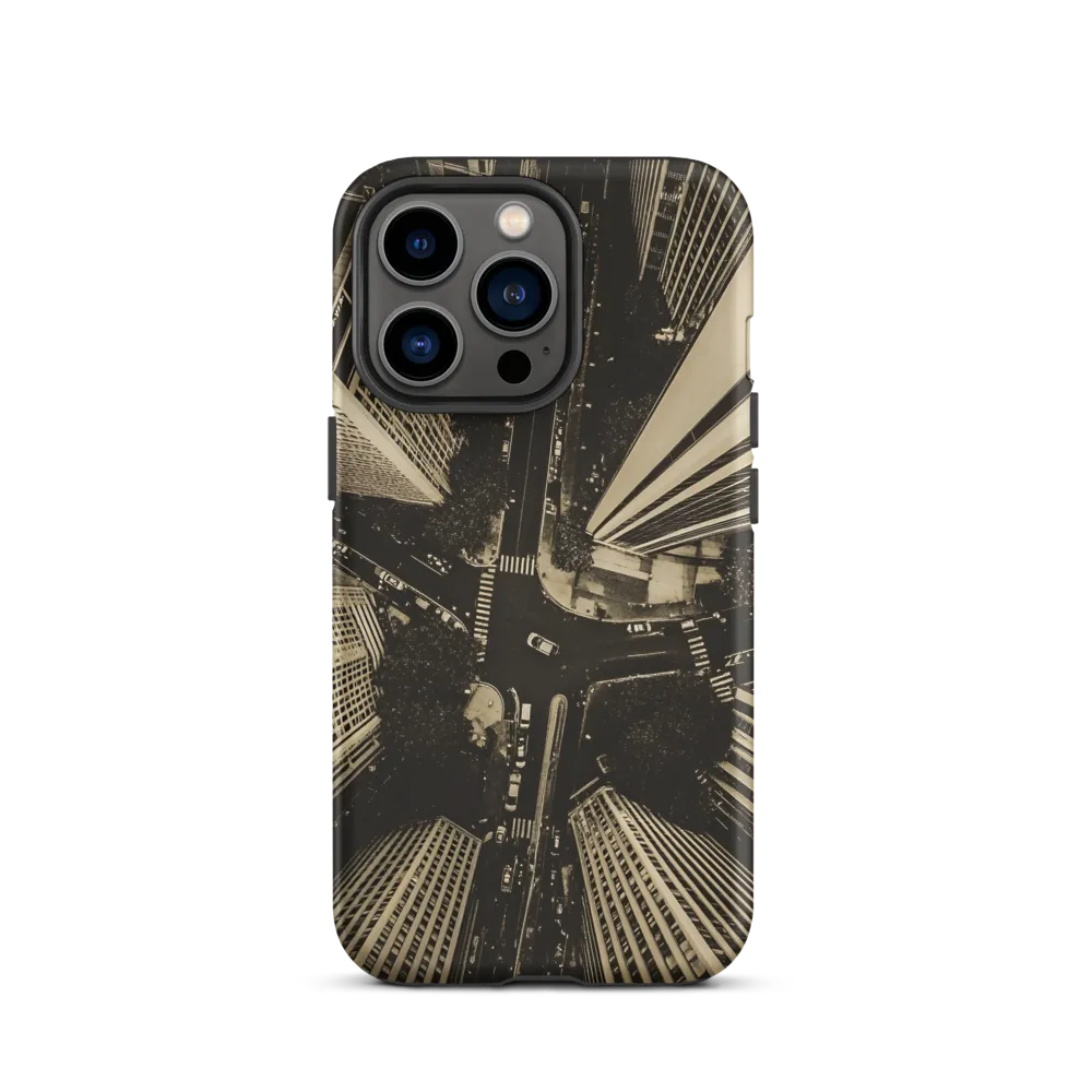 Urban Symphony: Aerial Perspective of City Life | Phone Case |  13 Pro | Tough Case | Matte