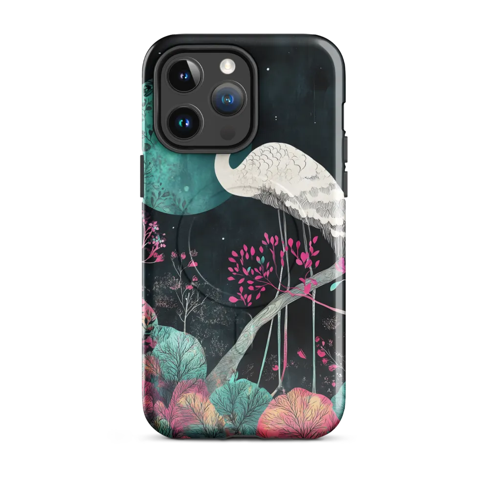 Ethereal Presence: Heron in a Floral Dreamscape