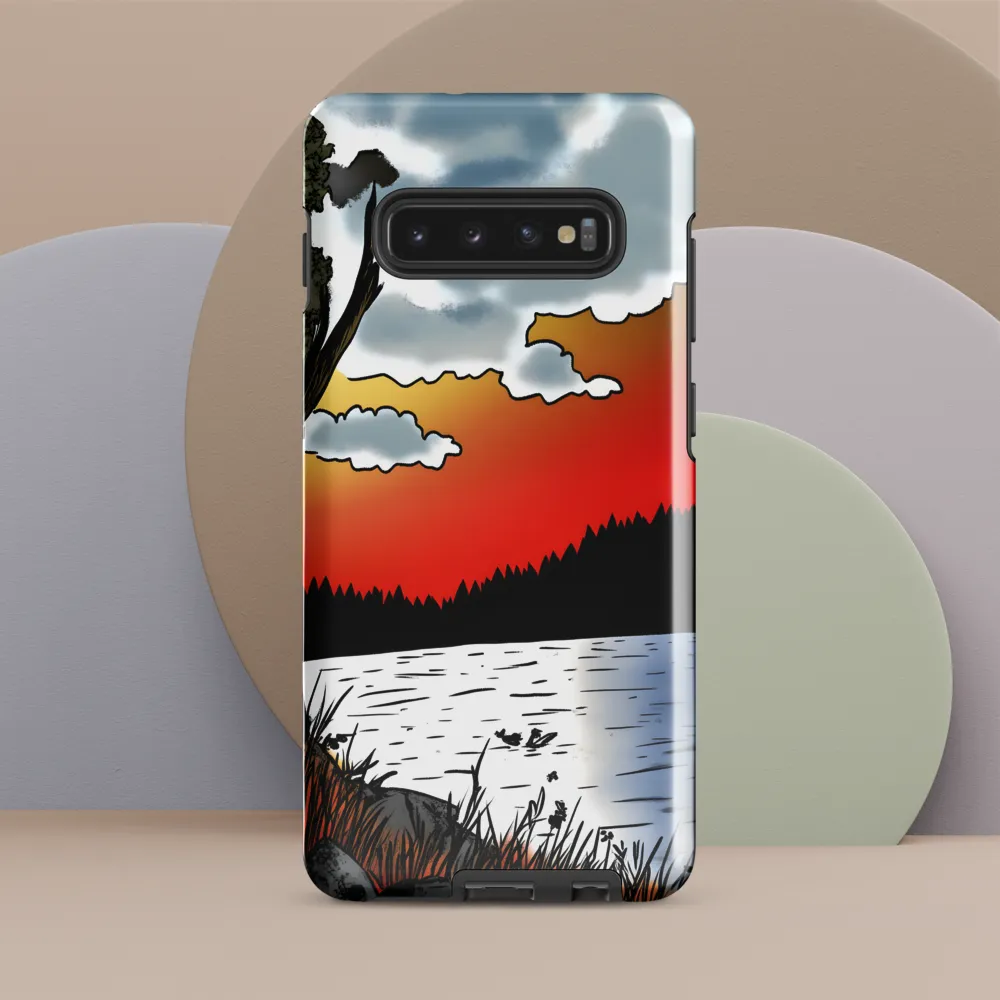 Serene Sunset Over the Lake | Phone Case |  S10 Plus | Tough Case | Glossy