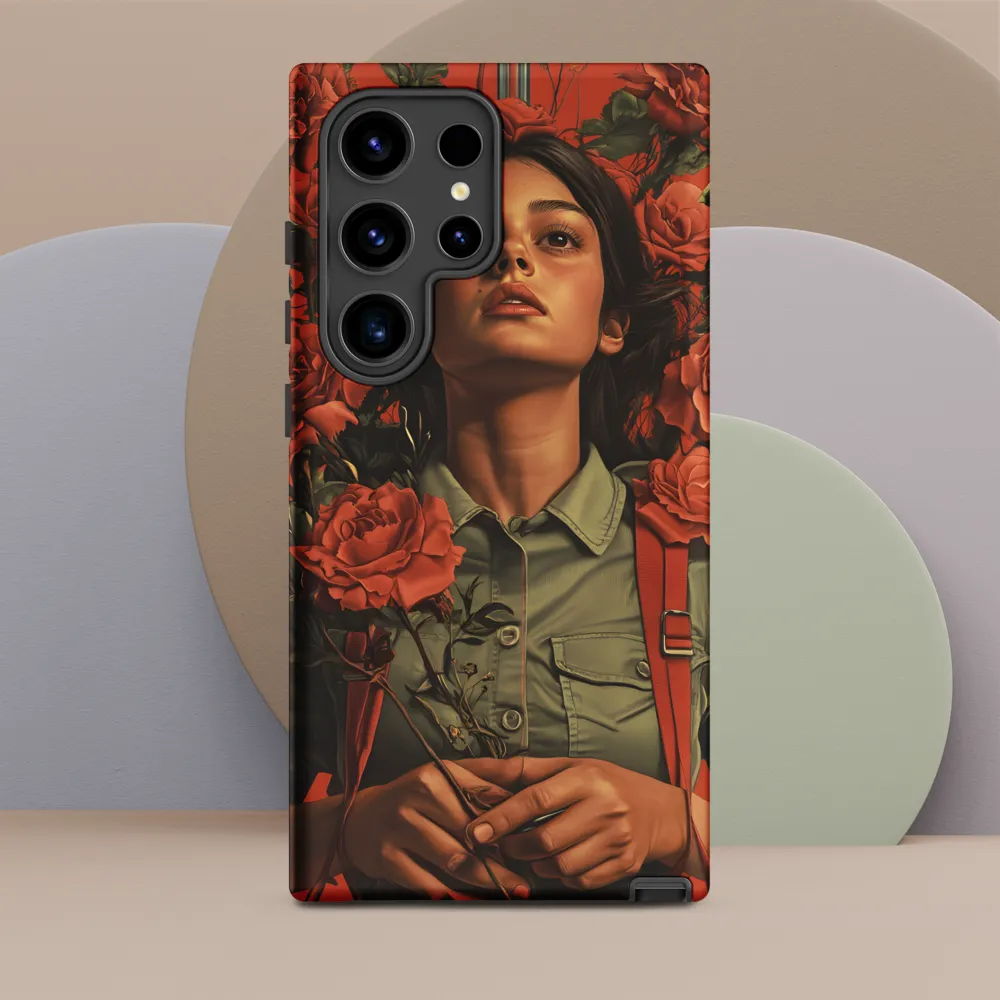 Harmony and Strength: A Portrait Among Roses