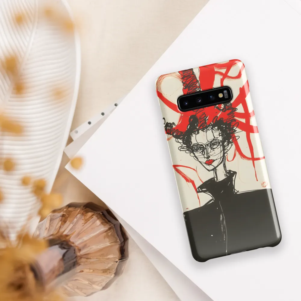 Dramatic Elegance in Red and Black | Phone Case |  S10 Plus | Snap Case | Glossy