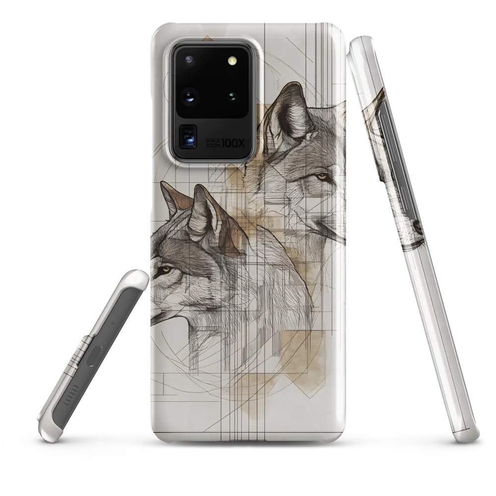 Geometric Harmony: The Essence of Wolves | Phone Case |  S20 Ultra | Snap Case | Glossy