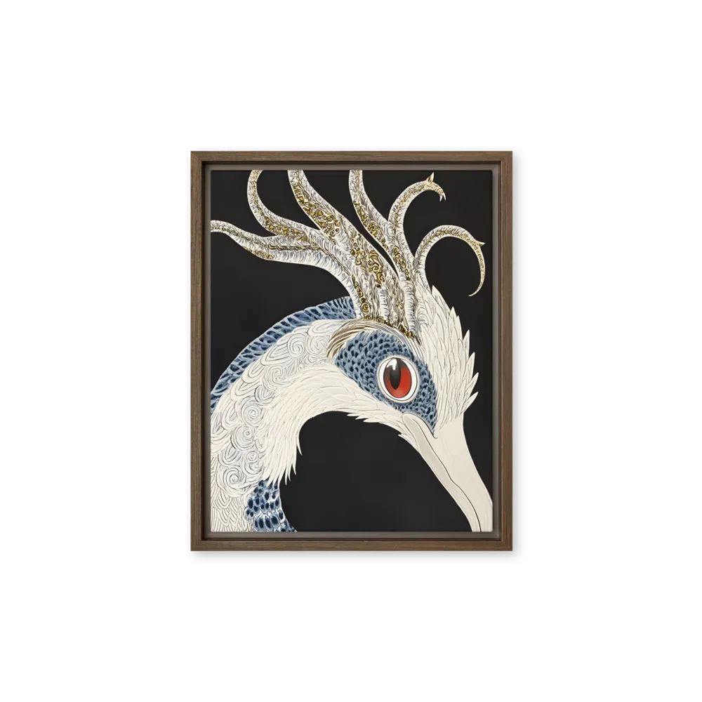 Elegance of the Majestic Peacock | Canvas with Brown Frame | 11″×14″