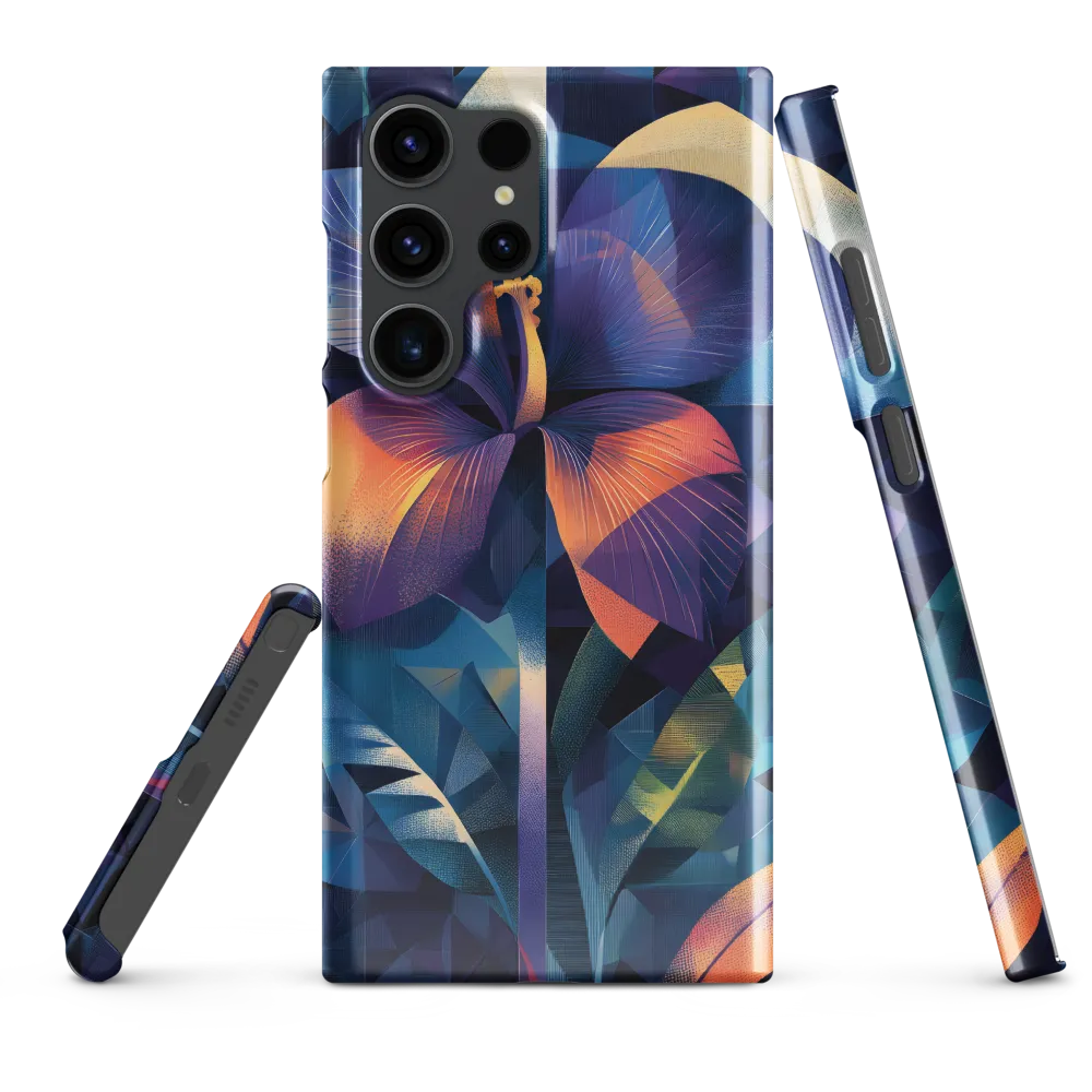 Iridescent Orchid in Geometric Night