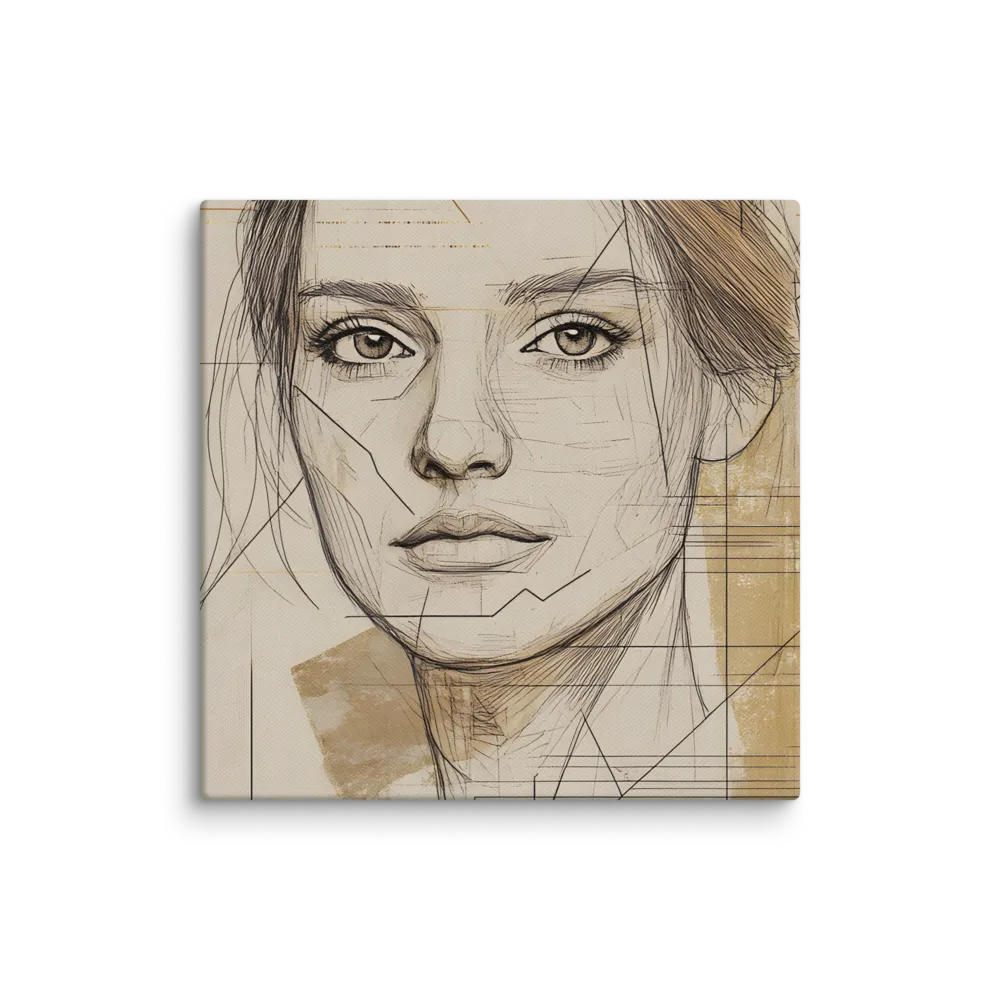 Geometric Elegance: A Modern Portrait | Canvas | 6″×6″