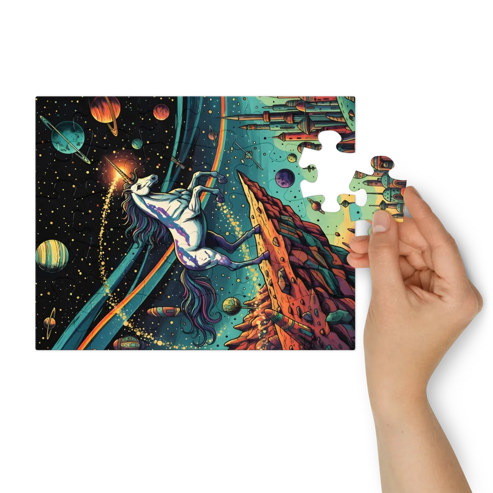 Cosmic Unicorn 
 Jigsaw Puzzle in Tin Box