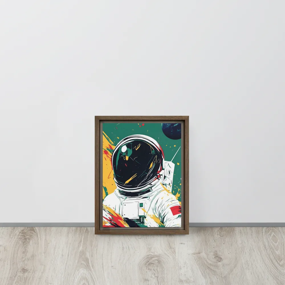Galactic Explorer: A Modern Odyssey | Canvas with Brown Frame | 9″×12″