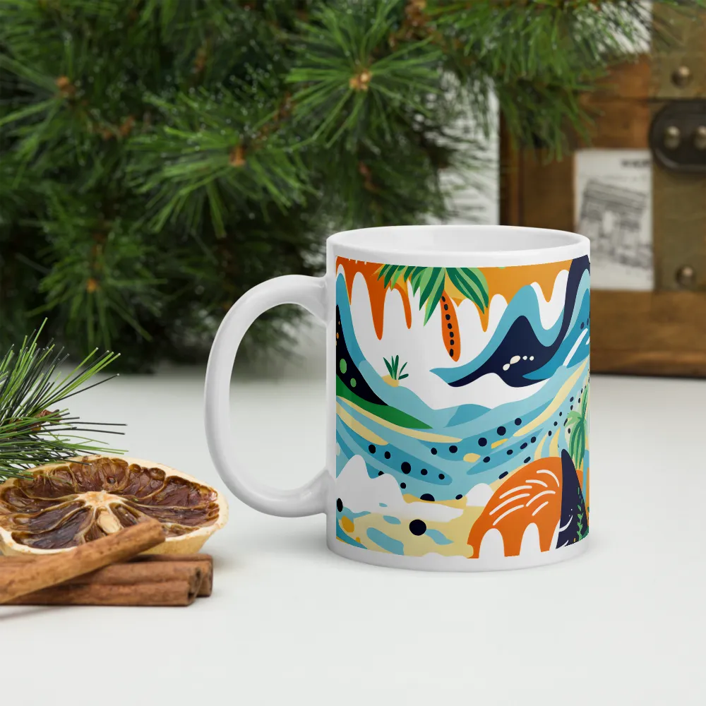 Abstract Tropical Landscape | Mugs | Multiple Sizes & Colors