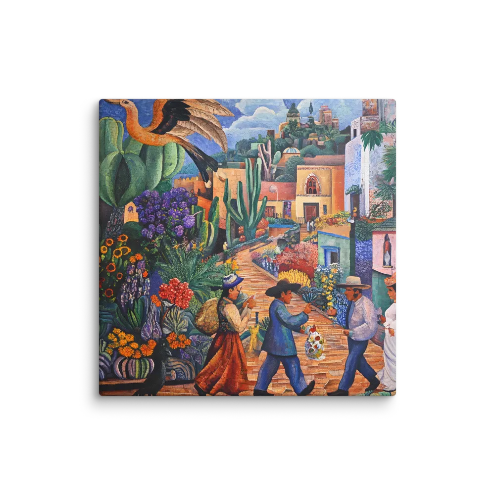 A Mosaic Journey Through Colorful Landscapes | Canvas | 32″×32″