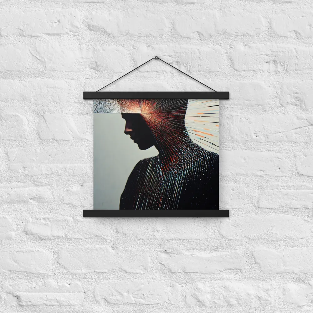 Radiant Reflection: An Abstract Journey of Thought | Poster With Black Wood Hanger | 14″×14″