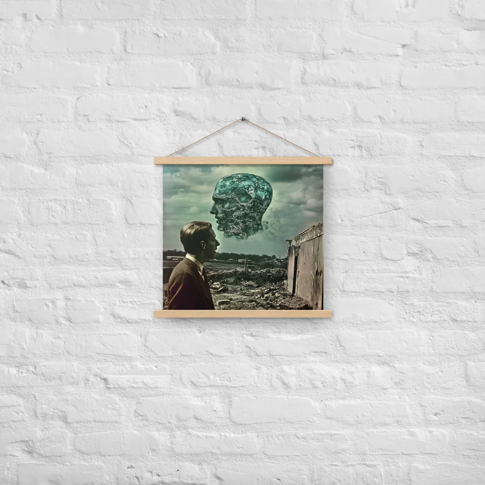 Ethereal Reflections: Identity in a Fragmented World | Poster With Oak Wood Hanger | 18″×18″