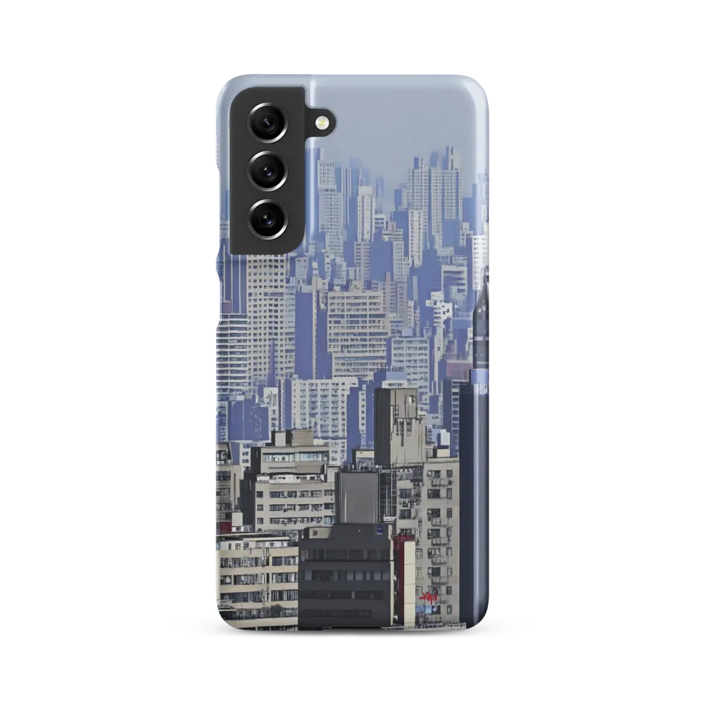 Urban Symphony: A Cityscape in Blues and Grays | Phone Case |  S21 FE | Snap Case | Matte