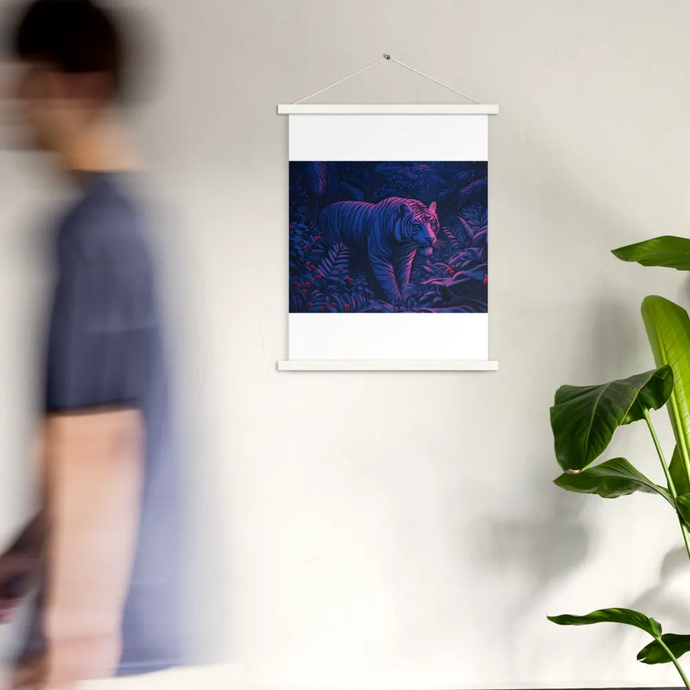 Mystic Prowler: The White Tiger in the Jungle | Poster With White Wood Hanger | 18″×24″