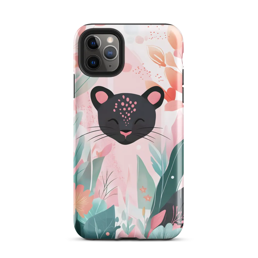 Whimsical Panther in Bloom | Phone Case |  11 Pro Max | Tough Case | Glossy