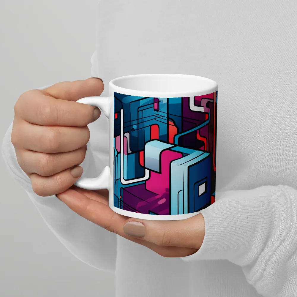 Dynamic Geometry: A Colorful Interplay | Mug with White inside | 11 oz