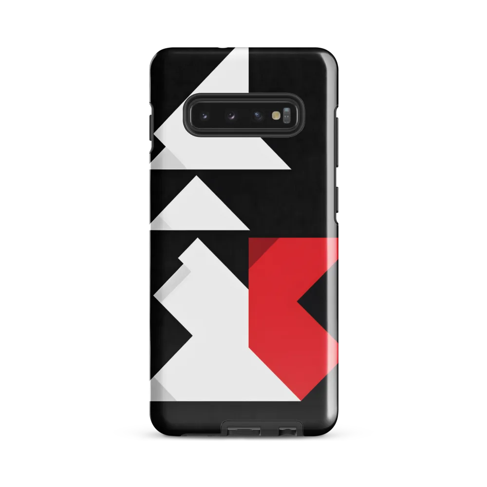 Geometric Symphony in Contrast | Phone Case |  S10 Plus | Tough Case | Glossy