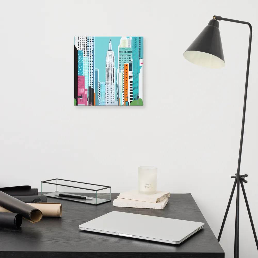 Urban Symphony: A Modern Cityscape | Canvas | 12″×12″