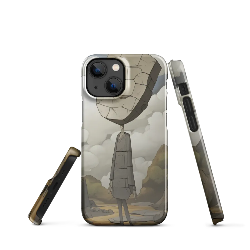Whimsical Stone Figure in a Rocky Landscape | Phone Case |  13 Mini | Snap Case | Glossy
