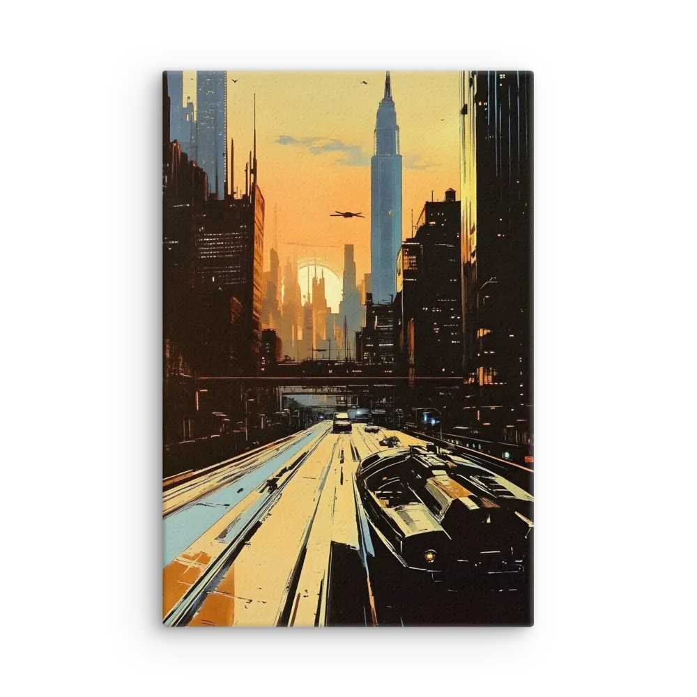 Metro Nexus: A Futuristic Cityscape | Thin Canvas | 12″×18″