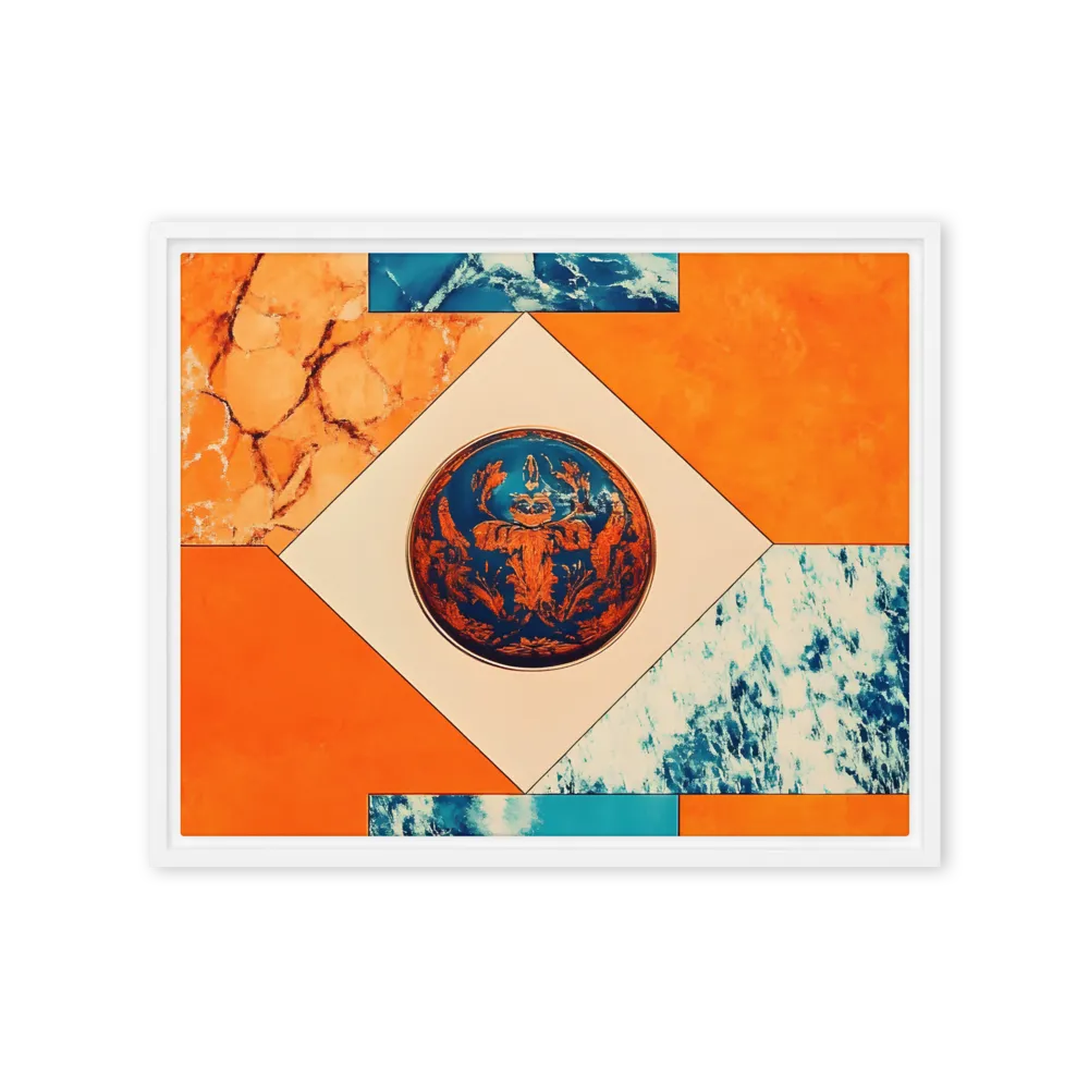 Harmonious Encounters: Abstract Geometry | Canvas with White Frame | 16″×20″