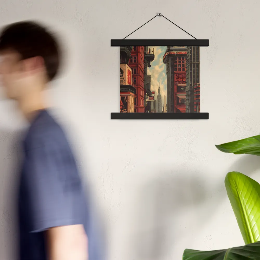 A Glimpse of Tomorrow: Urban Ambition | Poster With Black Wood Hanger | 10″×10″