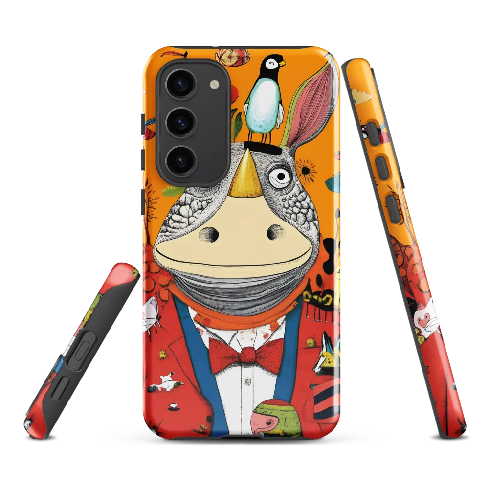 Whimsical Rhinoceros: A Playful Encounter