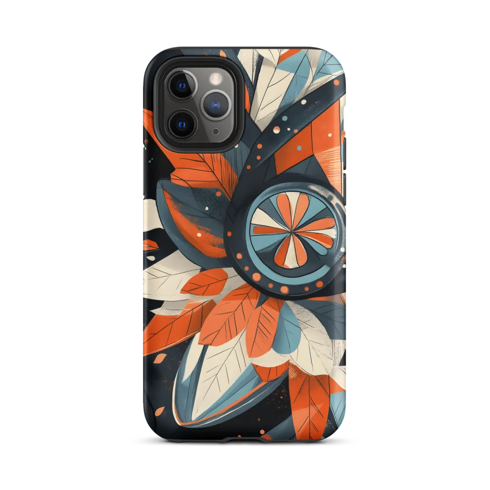 Floral Symphony in Orange and Teal