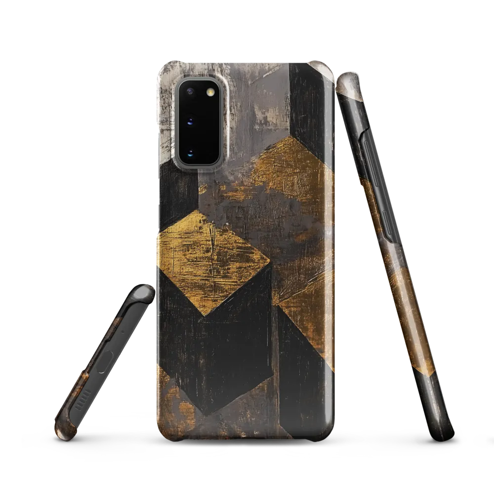Geometric Harmony in Gold and Black | Phone Case |  S20 | Snap Case | Glossy