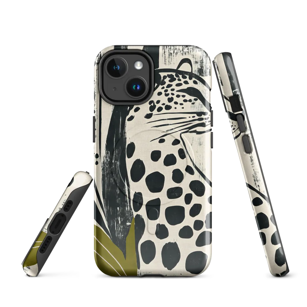 Leopard in Silhouette: A Modern Appeal | Phone Case |  14 | MagSafe® Tough Case | Glossy