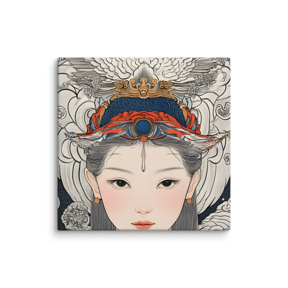 Serenity in Myth: A Traditional Portrait | Canvas | 28″×28″